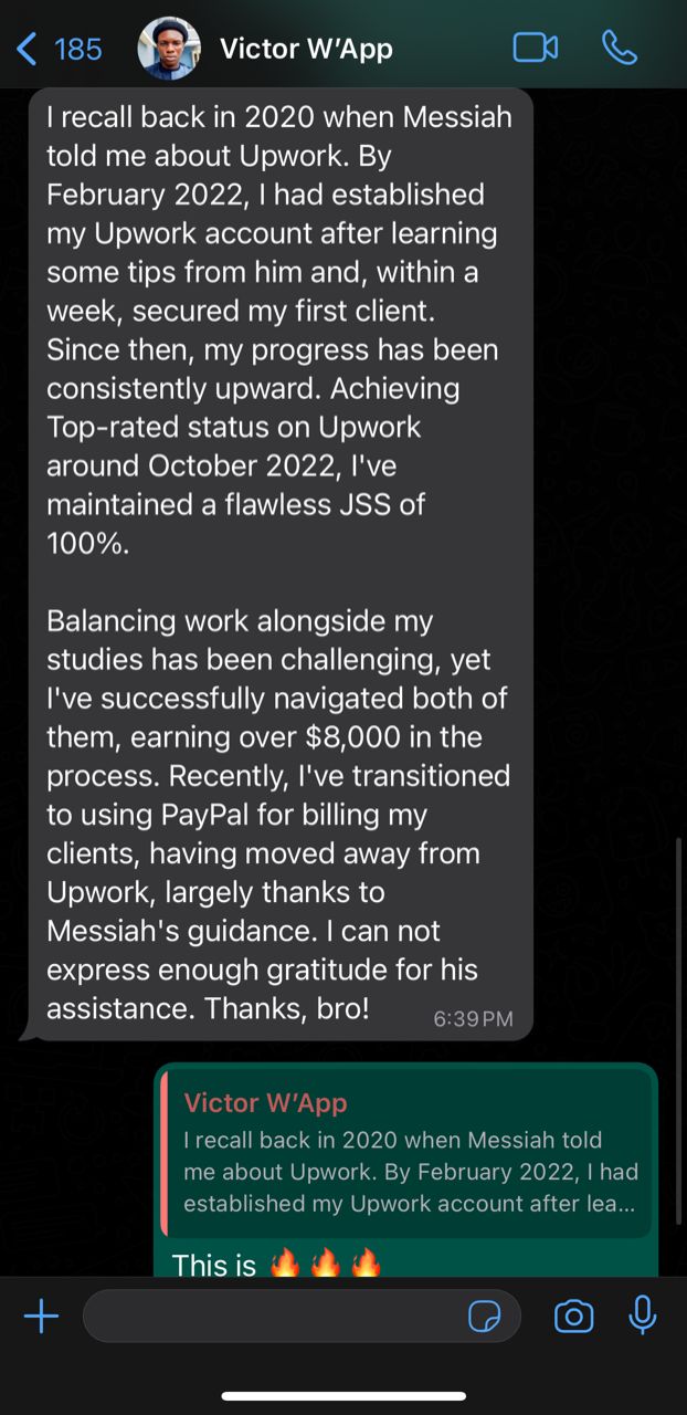 Messiah testimonial 1